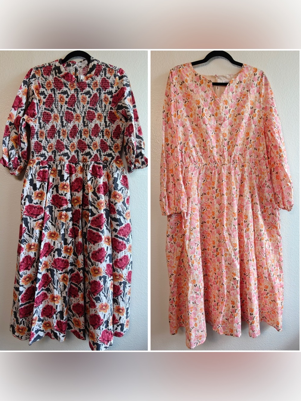 2 Dress Bundle Sweet Salt XXL Floral Cotton Midi Dresses Cottagecore